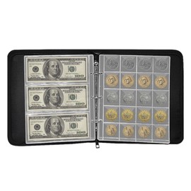 Coin Book, Fireproof Coin Collection Supplies, Coin Holder, Coin Organizer Binder Album for Currency, Pennies, Stamp, Storage, Money Storage Case for Collectors