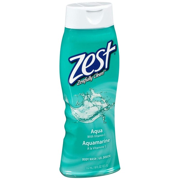 Zest Body Wash Aqua - 18 oz, Pack of 3