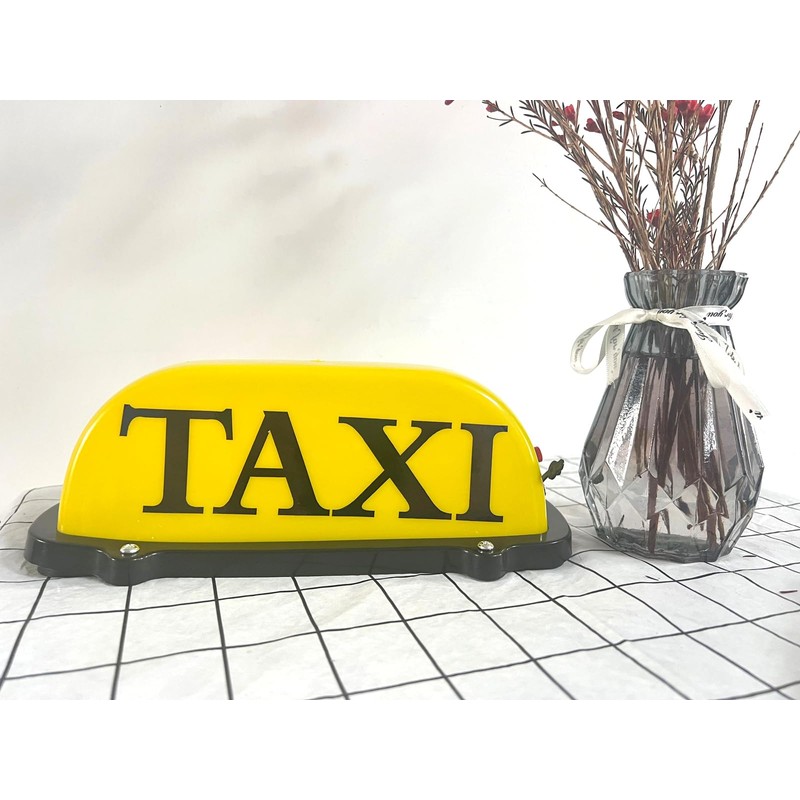 ABUKALIXIN USB Rechargeable LED Car TAXI Sign Top Light Yellow