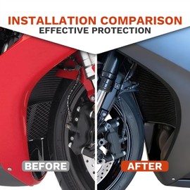 Aluminum Cooling Radiator Replacement for Kawasaki Ninja 400/Ninja 400 ABS 2018-2024 Ninja 500/ Ninja 500 ABS 2024-2026 Z500/Z500 SE 2024 2025 Engine Radiator Cooler(black)