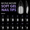 Melous Medium Stiletto Gel False Nail Tips, 120 PCS Pre