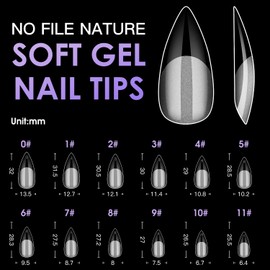 Melous Medium Stiletto Gel False Nail Tips, 120 PCS Pre Buff Full Cover, Square, Matte, 12 Sizes, 120 Number of Pieces, Nail Art Enhancement
