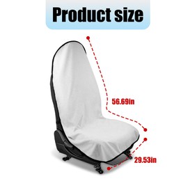 Mandark Waterproof Towel Car Seat Cover, Sweatproof Non Slip Bucket Carseat, Machine Washable Vehicle Bucket Frontseat Protector Accessories, Universal for SUV, Sedan, Truck(White)
