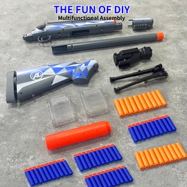 AGM MASTECH M24 Soft Bullet Toy Gun, Empty Shell Ejecting Design, Enhanced Scope, 40 Soft Foam Darts, 20 Shells, 2 Magazines. Outdoor Toys, Toy Dart Blaster for Boys and Girls