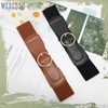 WERFORU 2 Pack Women Elastic Stretchy Wide Belt for Dress