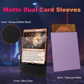 200 Pack Card Sleeves, Matte Dual Trading Card Sleeves with Opaque Back & Smooth Shuffle, Tear Resistant Card Protectors Sleeves for MTG, TCG, Sports Cards, Game Cards (Orchid Purple)