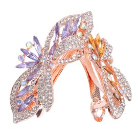 Ipetboom 2pcs Crystal Butterfly Hair Clips - Rhinestone Hair Barrettes Metal Hairpins Accessories for Women for Weddings Party and Daily Use