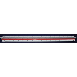 M + R 716350010 Triangular Scale Ruler 30 cm Two-Tone Chamfer Case