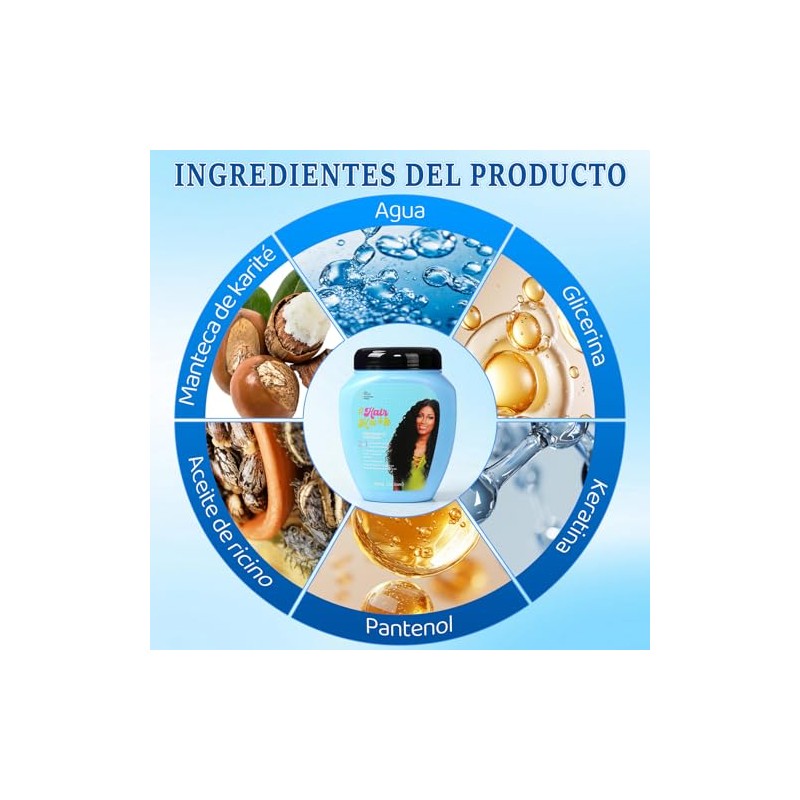 Crema para Peinar Cabello Rizado, 1000g, Mascarilla Capilar, Cuidado dos