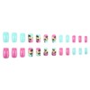 24Pcs Summer Press on Nails Short Summer Palm Tree Fake