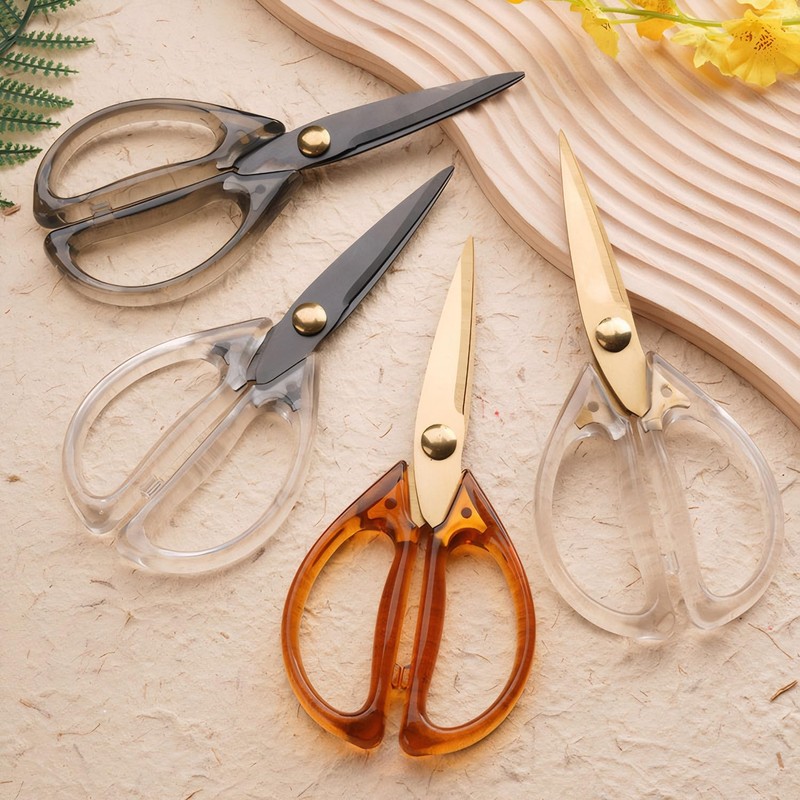Jasni Transparent Handle Stainless Steel Sharp Powerful Kitchen Scissors Multi-Purpose