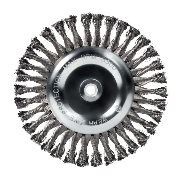 Mercer Industries 184020 - 8" x 5/8" x 1/2", 5/8" Knot Wire Wheel, .014 Carbon Steel