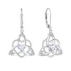 FJ Heart Celtic Knot Earrings 925 Sterling Silver Dangle Drop