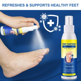 Tea Tree Oil Foot Spray, Clear Foot Spray, Keeps Feet and Shoes Fresh, TeaTree OilSpray for Foot (120ml/4.06 oz)