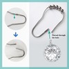 Crystal Shower Curtain Hooks Decorative Clear Bling Rings Cute Girly