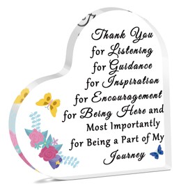 Thank You Gifts for Women Men Colleague Friends Desk Decor for Office Appreciation Gifts for Teacher School Counselor Boss Leader Colleague Leaving Farewell Inspirational Heart Shaped Acrylic Plaque