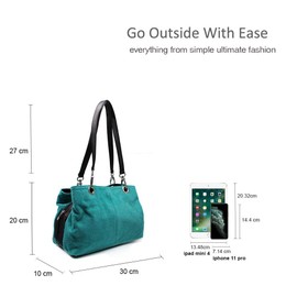 Women Genuine Italian Suede Tri Zip Compartments Bright Colours Small Sturdy Tote Bag Shoulder Handbag (black)