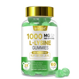 BIYODE L-Lysine Gummies - 1000mg per Serving, Sugar Free, Non-GMO, Natural Watermelon Flavor, Pectin-Based Chewable Supplement for Skin Health & Collagen Support, 60 Count (30-Day Supply)
