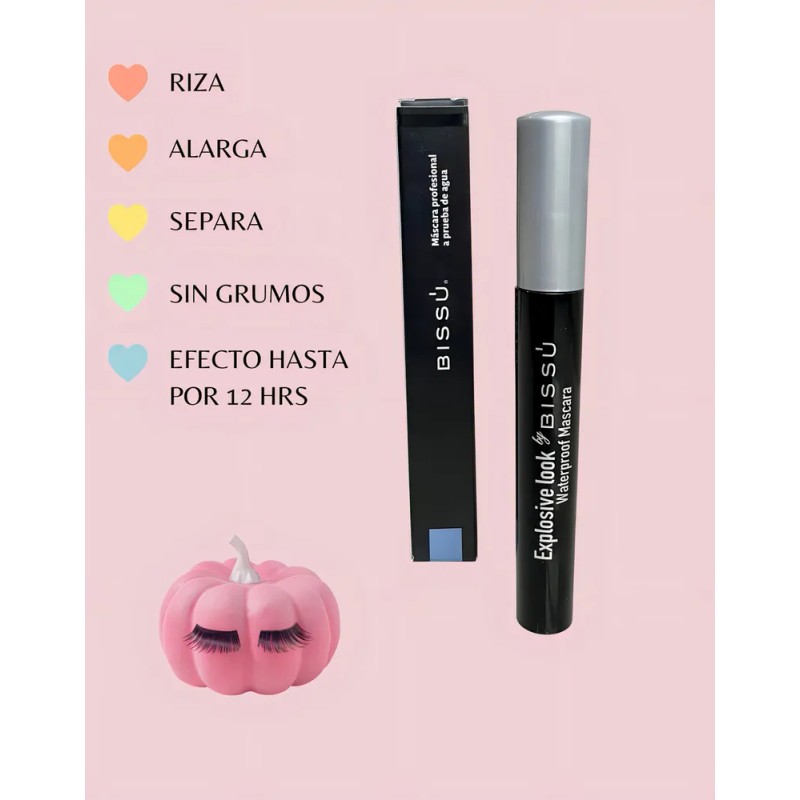 Máscara De Pestañas Bissú Explosive Look Negro A Prueba De