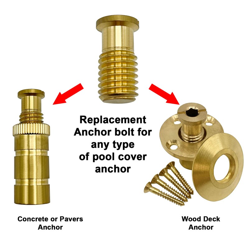 Poolzilla 50 Pack Pool Safety Cover Threaded Brass Insert Screw