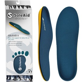 SoleAid II Performance Insole, Neutral Height Semi-Rigid Arch Support Orthotic for Pronation, Shock Absorbing, Anti-Fatigue, All Day Comfort Shoe Insert (Men 11-11.5 / Women -)