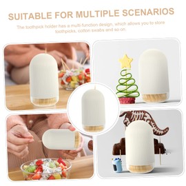 ORFOFE 1 Set Double Headed Toothpick with Convenient Box Light Yellow Wooden Toothpicks for Home Office Kitchen Restaurant Safe Disposable Design for Oral Hygiene