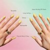 Uñas postizas cortas de cromo amarillo pastel, uñas postizas almendradas