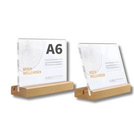 ENN LLC Acrylic Wooden Frame Horizontal Vertical Diagonal Menu Stand (A6 Horizontal)