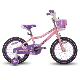 JOYSTAR USA Warehouse 14 16 18 Inch Kids Bicycle with Training Wheels, Basket and Handbrake Girls Bike for 3-9 Years OldGender: Unisex, Color: Pink, Size: 18 inch