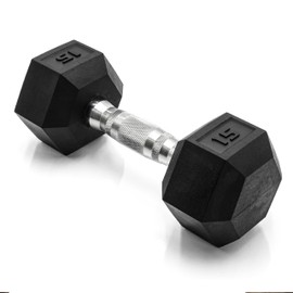 CAP Barbell CAP Barbell 15 LB Coated Hex Dumbbell Weight, New Edition