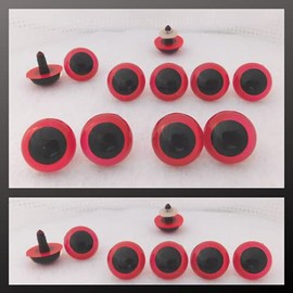 Safety Eyes 5 Pair 24mm to 34mm Choose Color & Size Crafts, Sewing, Crochet (Red, 24mm)