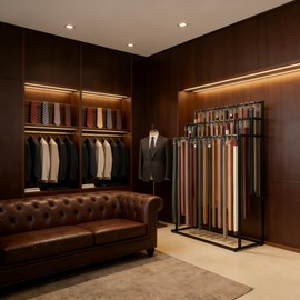 MikaYYeaga Belt Rack, 3-Tier Belt Organizer with 42 Hooks & Wheels, Tie Rack & Bag Rack for Retail Display, Multi-Layer Belt Hanger & Tie Hanger for Store (Black)