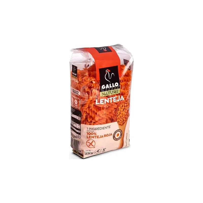 Pasta Fusilli De Lenteja Roja Gallo 250g