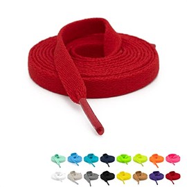 Shoelaces, Flat Laces, 39.4 inches (100 cm), 47.2 inches (120 cm), 55.1 inches (140 cm), 63.0 inches (160 cm), Fashionable, Sneakers, Low Cut, High Cut, winered