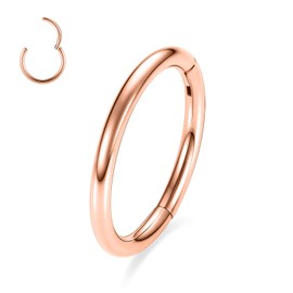 AROWRO G23 Titanium Hinged Nose Rings Hoop 20G 18G 16G 14G 12G 10G Seamless Piercing Rings for Nose Septum Cartilage Helix Tragus Conch Rook Daith Lobe Diameter 6 mm to 14 mm