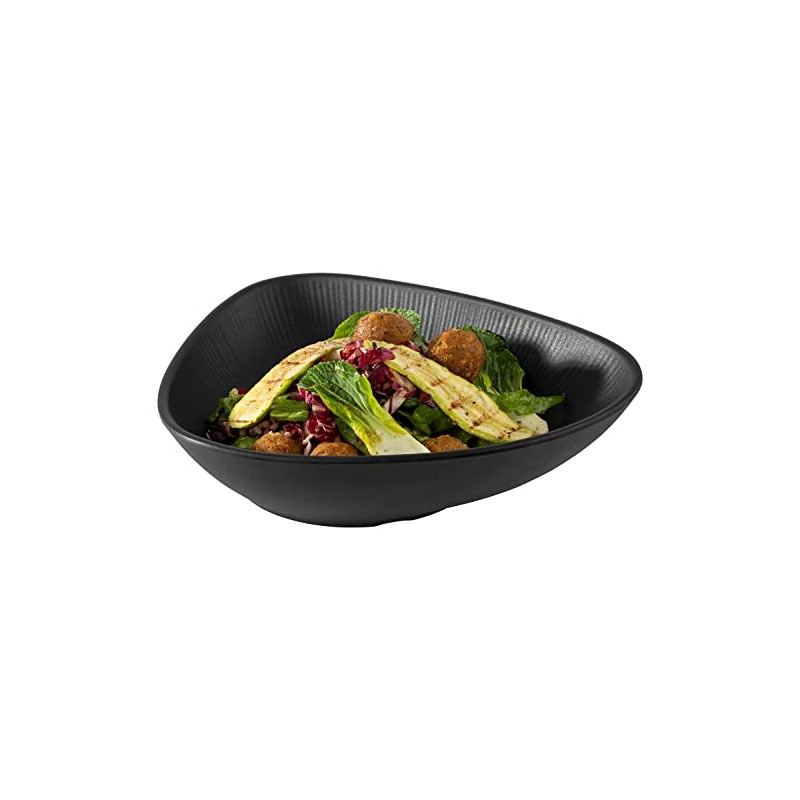 APS 85077 Melamine Bowl Nero Serving Bowl for Quadruple Foods,