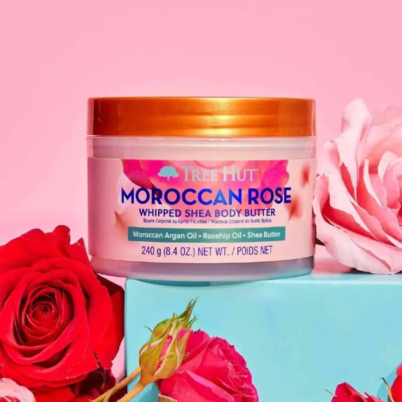Manteca corporal de karité batida Tree Hut Moroccan Rose hidrata