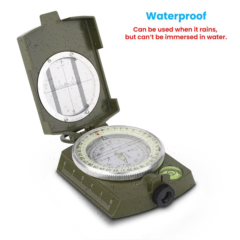 Compass Military Compass Army Compass Waterproof Shockproof with Carrying Bag,