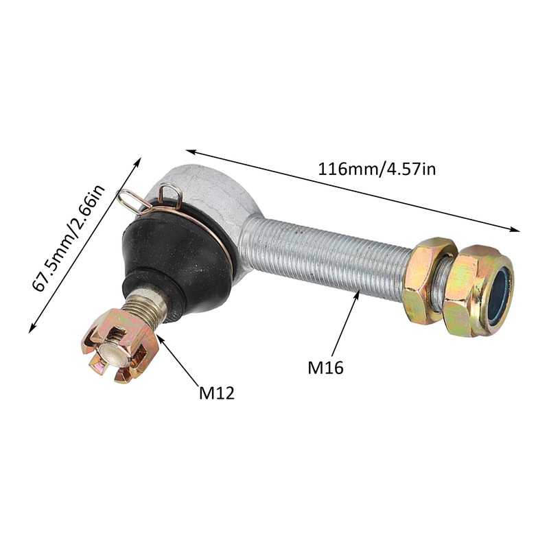1 Pair 12mm 16mm Left Right Bolt Tie Rod End