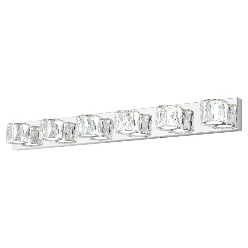Ship in USA,Modern Crystal 6-Light LED Wall Sconce,Elegant Chrome Bathroom