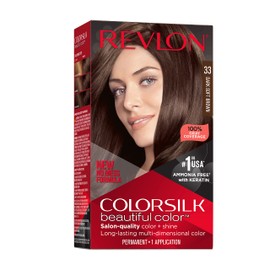 Revlon Colorsilk Beautiful Color Permanent Hair Color, Long-Lasting High-Definition Color, Shine & Silky Softness with 100% Gray Coverage, Ammonia Free, 033 Dark Soft Brown, 1 Pack