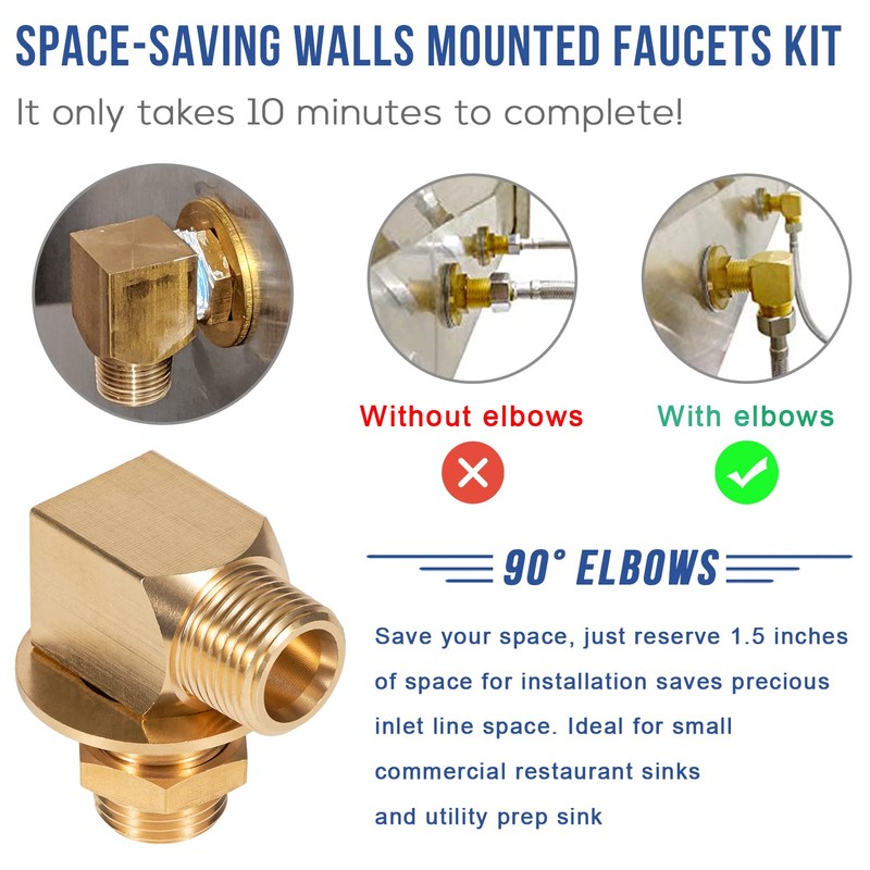 B-0230-K Brass Wall Mount Faucet Installation Kit for T&S B-0230