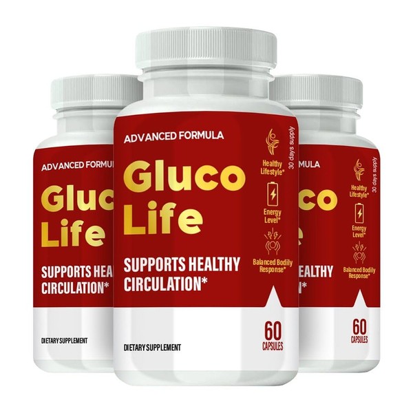 (3 Pack) Gluco Life, Gluco Life Advanced Formula, Gluco Life