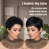 2 Pcs Glueless Pixie Cut Wig, Short Black Wig with