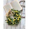 Lulu's Lulu's Mimosa Spring Wreath, Artificial Flower, Natural Wreath, Size: