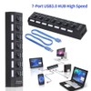 EZONEDEAL USB Hub 3.0, 7 Port USB Splitter with Individual