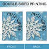 Hzppyz Hello Winter Snowflakes Garden Flag Double Sided, Blue Snow