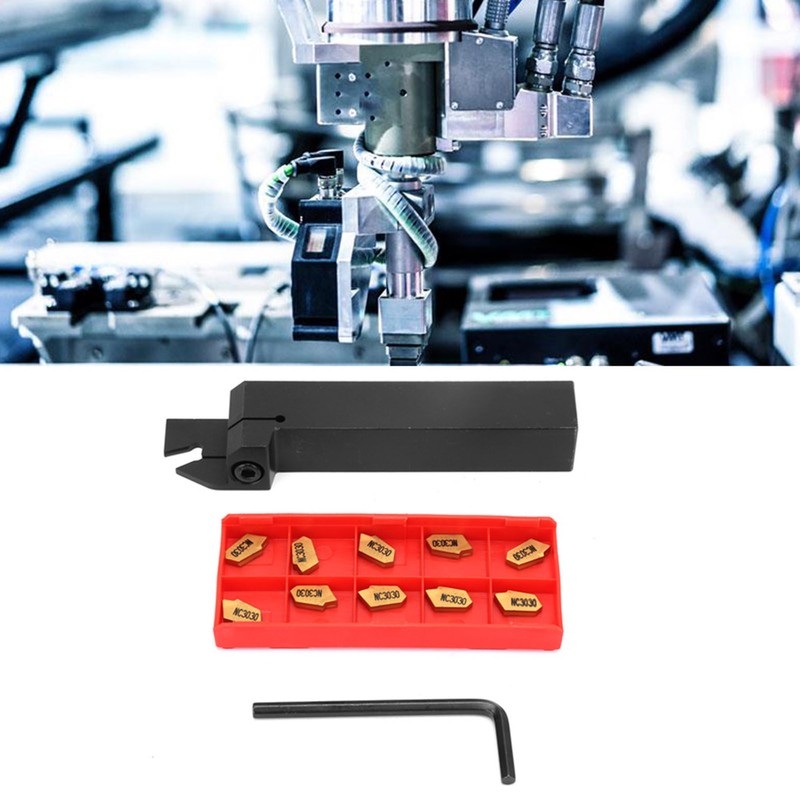 ZQ2020R-3 Lathe Grooving Turning Tool Holder 10pcs SP300 Carbide Inserts