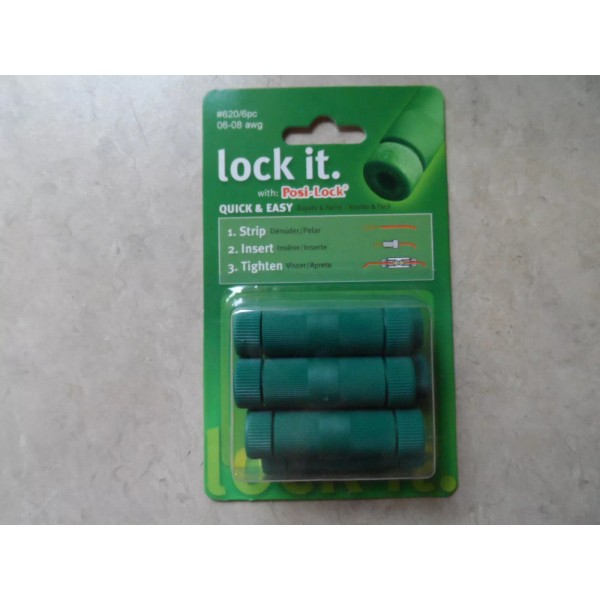 POSI PRODUCTS LOCK IT POSI-LOCK 620 #620/6pc 06-08 AWG GREEN