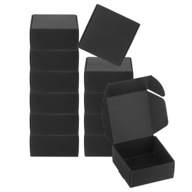 PATIKIL 2.5x2.5x1.2 Paper Soap Box, 20 Pack Homemade Soap Boxes Square Presents Packaging Boxes for Birthday Christmas DIY Craft, Black